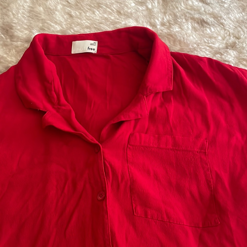 Wilfred Free Red Button Down Crop - image 2